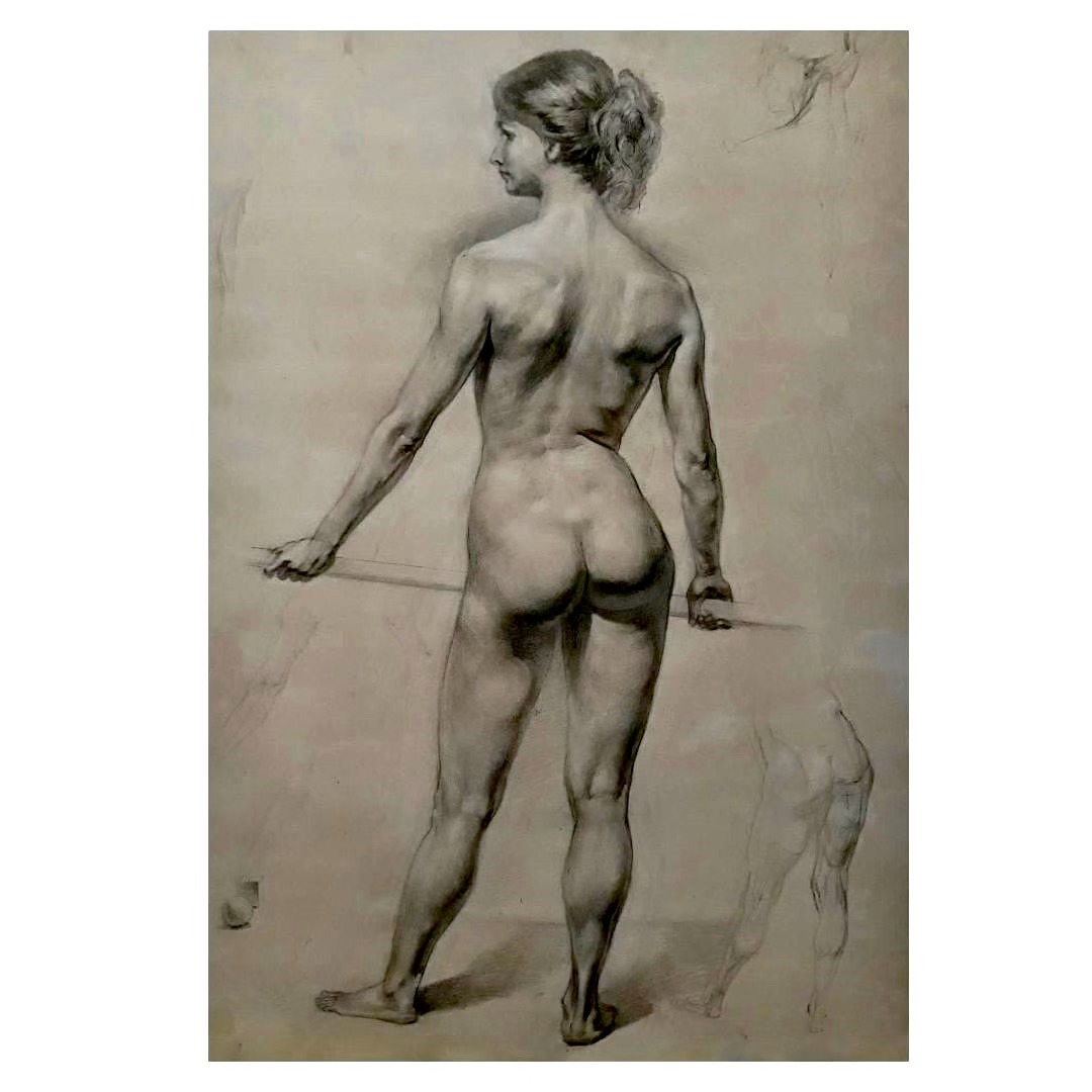 Nude posing for drawing